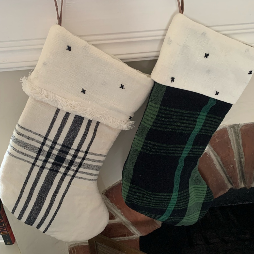 2 Hearth & Hand Stockings & 2 Threshold Holders